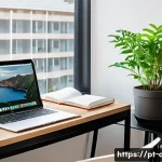 Home 22 CPA 공부와 커리어 병행 팁 - A cozy, well-lit home study corner designed for a CPA candidate, featuring an ergonomic chair and de...