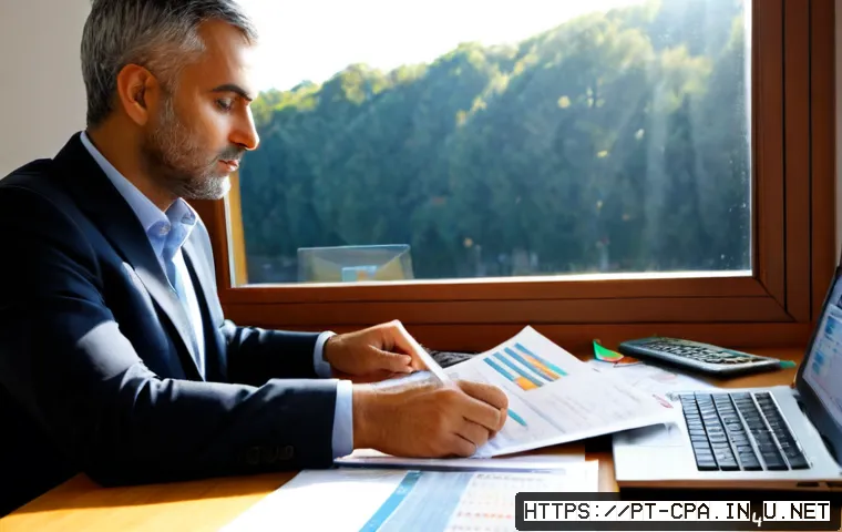 Home 17 CPA와 내부 감사 보고서 작성 - Photorealistic CPA and internal audit reporting scene in a modern Portuguese business office, a focu...